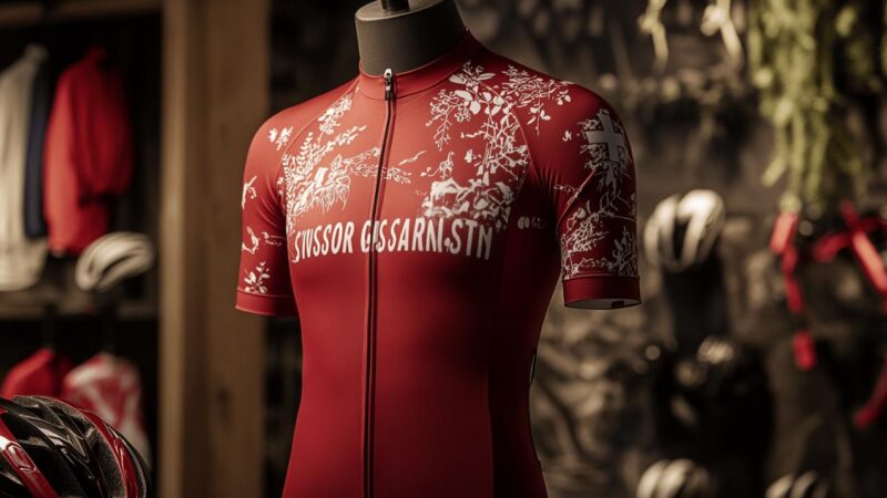 Les maillots de velo design rouge ‘Switzerland’ : symboles de l’excellence cycliste helvetique a travers les epoques